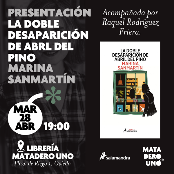 Marina Sanmartín presenta La doble desaparición de Abril del Pino