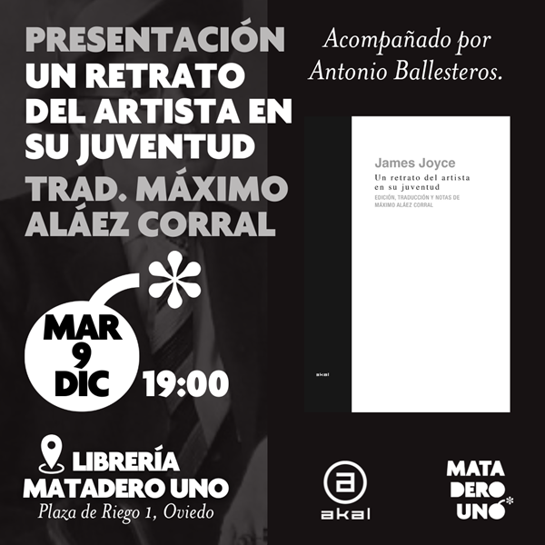 Máximo Aláez presenta Un retrato del artista en su juventud